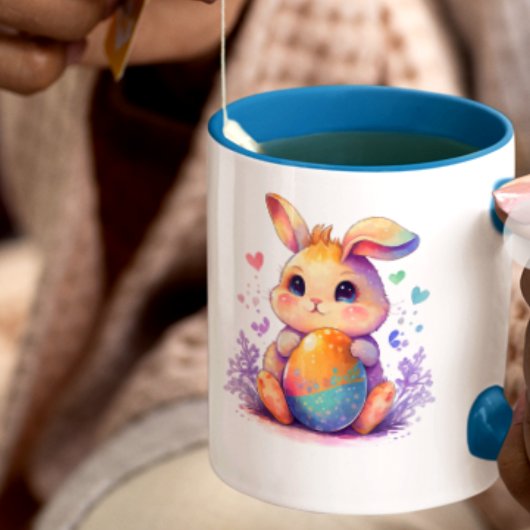  Cute Easter Bunny Latte Mug – Adorable Pastel Rab Milchtasse