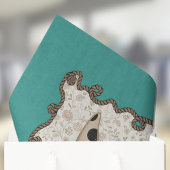 Cute Easter Bunny n Animal Print Brown Bows Teal Seidenpapier