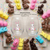 Cute Easter Bunny & Pastel Easter Eggs  Weinglas Ohne Stiel