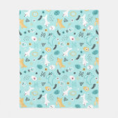 Cute Easter Bunny Pattern Kawaii Rabbits Eggs  Fleecedecke (Vorderseite)