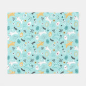 Cute Easter Bunny Pattern Kawaii Rabbits Eggs  Fleecedecke (Vorderseite (Horizontal))