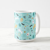 Cute Easter Bunny Pattern Kawaii Rabbits Eggs  Kaffeetasse (VorderseiteRechts)