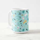 Cute Easter Bunny Pattern Kawaii Rabbits Eggs  Kaffeetasse (Vorderseite Links)