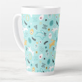 Cute Easter Bunny Pattern Kawaii Rabbits Eggs  Milchtasse (Linke Ecke)