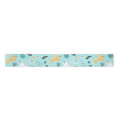 Cute Easter Bunny Pattern Kawaii Rabbits Eggs  Satinband (Vorderseite)