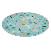 Cute Easter Bunny Pattern Kawaii Rabbits Eggs  Schneidebrett (Ecke)