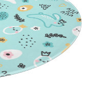 Cute Easter Bunny Pattern Kawaii Rabbits Eggs  Schneidebrett (Ecke)