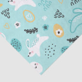 Cute Easter Bunny Pattern Kawaii Rabbits Eggs  Seidenpapier (Detail)