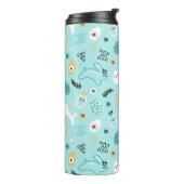 Cute Easter Bunny Pattern Kawaii Rabbits Eggs  Thermosbecher (Nach links gedreht)