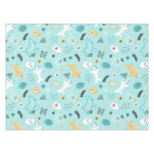 Cute Easter Bunny Pattern Kawaii Rabbits Eggs  Tischdecke (Vorderseite (Horizontal))