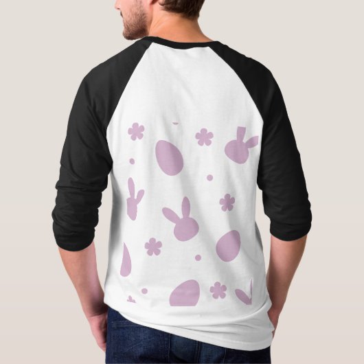 Cute Easter Bunny Pattern Shirt – Pastel Bunny & E (Rückseite)