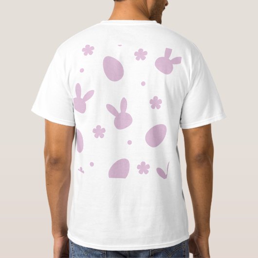 Cute Easter Bunny Pattern Shirt – Pastel Bunny & E (Rückseite)