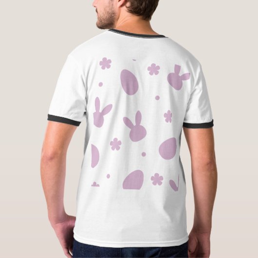 Cute Easter Bunny Pattern Shirt – Pastel Bunny & E (Schwarz voll)
