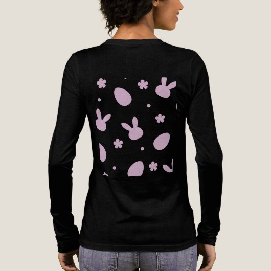 Cute Easter Bunny Pattern Shirt – Pastel Bunny & E (Rückseite)