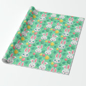Cute Easter Bunny Pattern Wrapping Paper Geschenkpapier (Ungerollt)