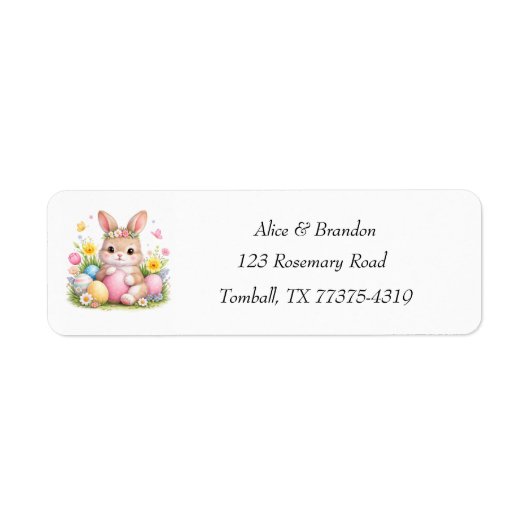 Cute Easter Bunny Rabbit Brunch Pink Watercolor (Vorne)