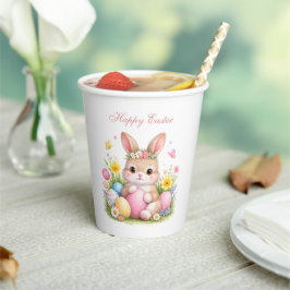 Cute Easter Bunny Rabbit Pink Blush Peony Pappbecher