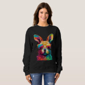 Cute Easter Bunny Rabbit Wearing Sunglasses 1 Sweatshirt (Vorne ganz)