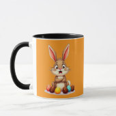 Cute Easter Bunny Sitting with Chocolate caneca Tasse (Links)
