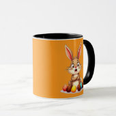 Cute Easter Bunny Sitting with Chocolate caneca Tasse (VorderseiteRechts)