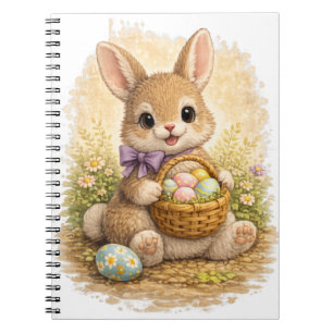 Cute Easter Bunny Spiral Notebook Kawaii Notizblock