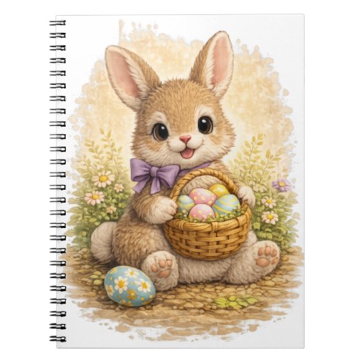 Cute Easter Bunny Spiral Notebook Kawaii Notizblock (Vorderseite)