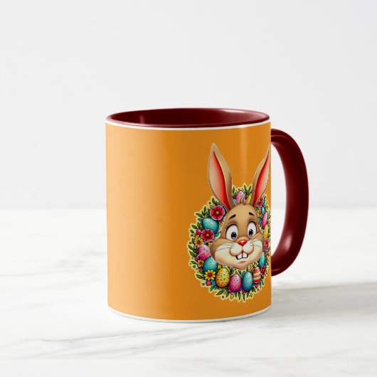 Cute Easter Bunny – Spring Flowers caneca Tasse (VorderseiteRechts)