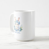 Cute Easter Bunny Watercolor with Hydrangea Kaffeetasse (Vorderseite Links)