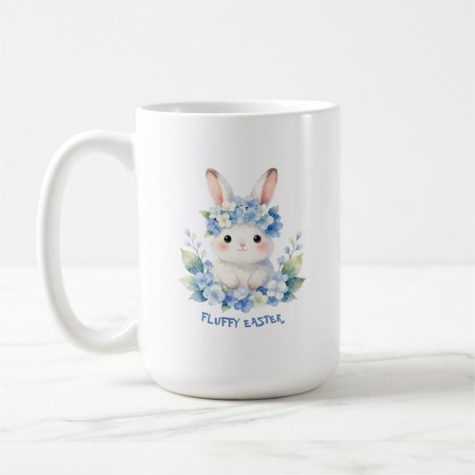 Cute Easter Bunny Watercolor with Hydrangea Kaffeetasse (Links)