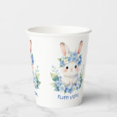 Cute Easter Bunny Watercolor with Hydrangea Pappbecher (Rückseite)