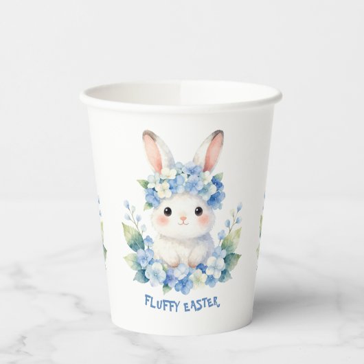 Cute Easter Bunny Watercolor with Hydrangea Pappbecher (Links)
