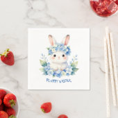 Cute Easter Bunny Watercolor with Hydrangea Serviette (Beispiel)