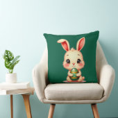 Cute Easter Bunny with Chocolate Egg almofada Kissen (Stuhl )