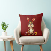 Cute Easter Bunny with Chocolate Eggs - almofada Kissen (Stuhl )