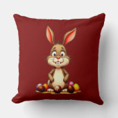 Cute Easter Bunny with Chocolate Eggs - almofada Kissen (Vorderseite)