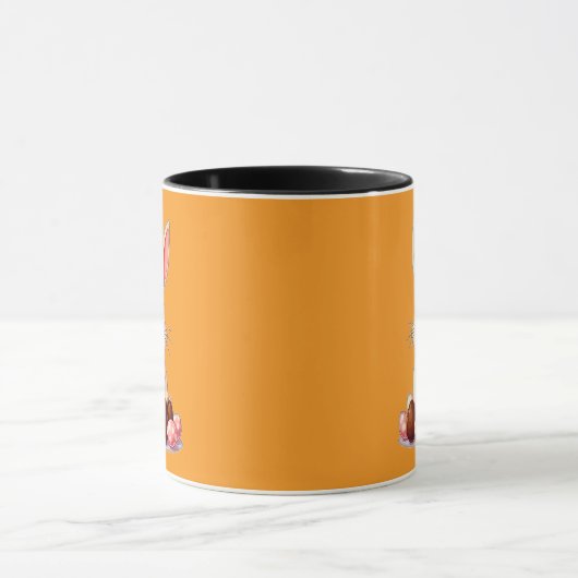 Cute Easter Bunny with Chocolate Eggs caneca Tasse (Zentrum)