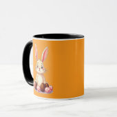 Cute Easter Bunny with Chocolate Eggs caneca Tasse (Vorderseite Links)