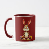 Cute Easter Bunny with Chocolate Eggs - caneca Tasse (Links)