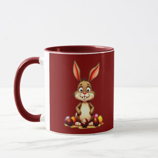 Cute Easter Bunny with Chocolate Eggs - caneca Tasse (Links)