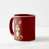 Cute Easter Bunny with Chocolate Eggs - caneca Tasse (Vorderseite Links)