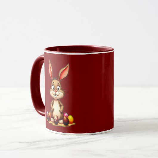 Cute Easter Bunny with Chocolate Eggs - caneca Tasse (Vorderseite Links)