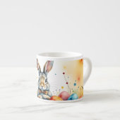 Cute Easter Bunny with Colorful Painted Eggs Espressotasse (Vorderseite Rechts)