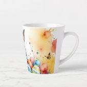 Cute Easter Bunny with Colorful Painted Eggs Milchtasse (Rechts)