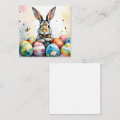 Cute Easter Bunny with Colorful Painted Eggs Mitteilungskarte (Vorne/Hinten)