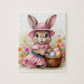 Cute Easter Bunny with Easter Basket Puzzle (Vertikal)