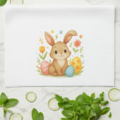 Cute Easter Bunny with Eggs Kitchen Towel Geschirrtuch (Gefaltet)