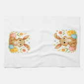 Cute Easter Bunny with Eggs Kitchen Towel Geschirrtuch (Horizontal)