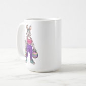 Cute Easter Bunny Workout Cartoon – Fitness Rabbit Kaffeetasse (Vorderseite Links)