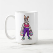 Cute Easter Bunny Workout Cartoon – Fitness Rabbit Kaffeetasse (Links)