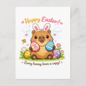 Cute Easter Capybara Eggs Bunny Ears Postkarte (Vorderseite)